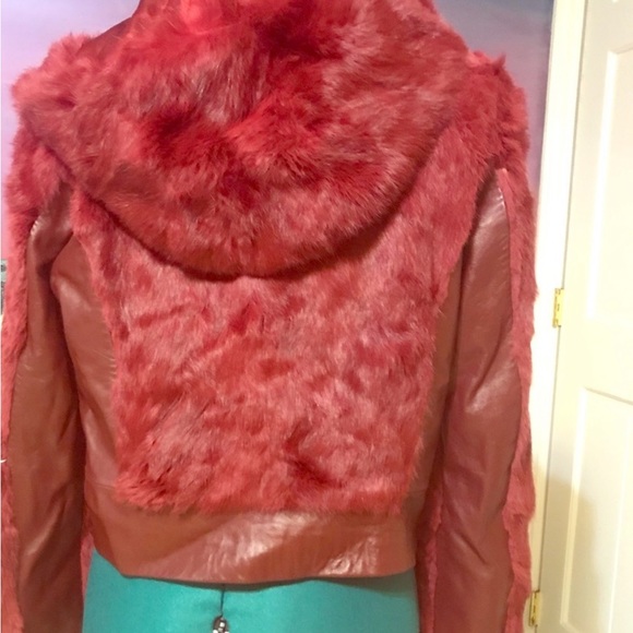 Vintage BEBE fur YK2 jacket detachable hood !!! - Picture 4 of 4